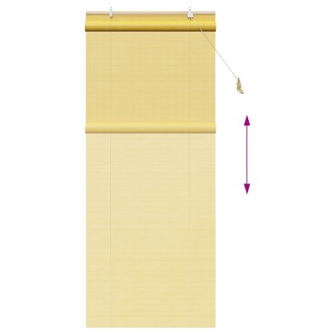 vidaXL Ρόλερ (στόρι) Κίτρινο 90 x 220 cm Μπαμπού