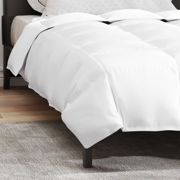 vidaXL Χειμερινό Παπλωματοθήκη Λευκό 155 x 200 εκ. Φτερό