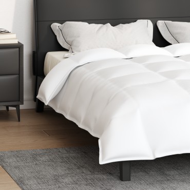vidaXL Κουβέρτα 2 σε 1 Λευκό 240 x 220 cm Φτερό
