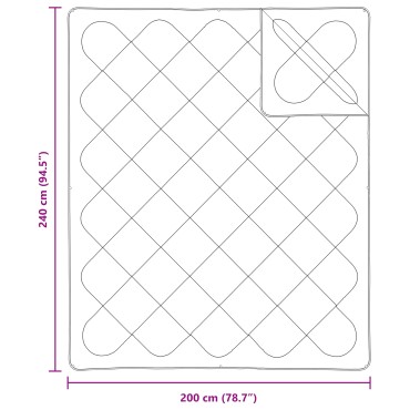 vidaXL Κουβέρτα 2 σε 1 Λευκό 240 x 200 x 8 εκ Πολυεστέρας
