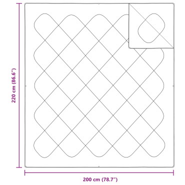 vidaXL Κουβέρτα 2 σε 1 Λευκό 220 x 200 x 10 εκ. Πολυεστέρας