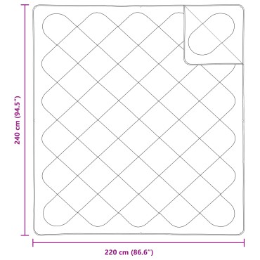 vidaXL Κουβέρτα 2 σε 1 Λευκό 240 x 220 x 8 εκ Πολυεστέρας