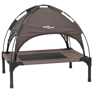 vidaXL Κρεβάτι Σκύλου Καφέ 76 x 62 x 70,5 εκ. Ατσάλι