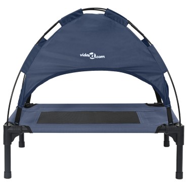 vidaXL Κρεβάτι Σκύλου Σκούρο μπλε 76 x 62 x 70,5 εκ. Ατσάλι
