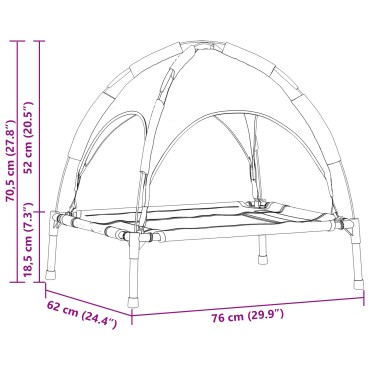 vidaXL Κρεβάτι Σκύλου Σκούρο μπλε 76 x 62 x 70,5 εκ. Ατσάλι