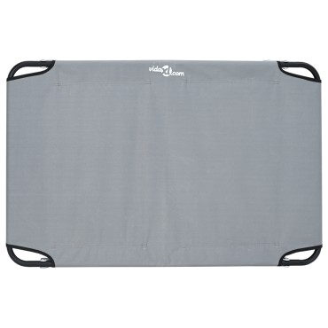 vidaXL Κρεβάτι Σκύλου 105 x 65 x 18 εκ. Ατσάλι Ανοιχτό γκρι