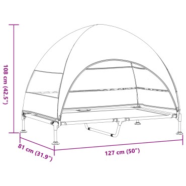 vidaXL Ανασηκωμένο Κρεβάτι Σκύλου Μαύρο 127 x 81 x 108 εκ.