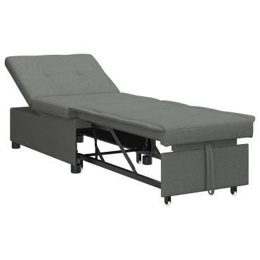 vidaXL Καναπές Κρεβάτι Σκούρο Γκρι 194x50x82cm ύφασμα 1 τεμ. Γωνιακός