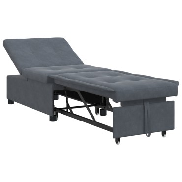 vidaXL Κρεβάτι καναπές Σκούρο Γκρι 194x67x82cm Βελούδο
