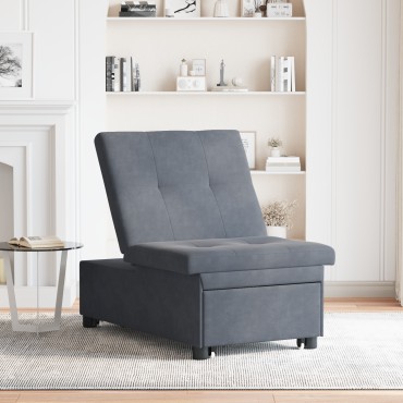 vidaXL Κρεβάτι καναπές Σκούρο Γκρι 194x67x82cm Βελούδο