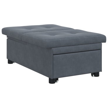 vidaXL Κρεβάτι καναπές Σκούρο Γκρι 194x67x82cm Βελούδο