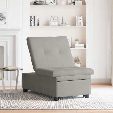 vidaXL Καναπές Κρεβάτι Ανοιχτό γκρι 194x67x82cm Μικροΐνες 1 τεμ. Γωνιακός