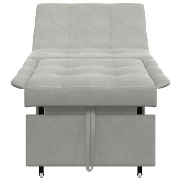 vidaXL Καναπές Κρεβάτι Ανοιχτό γκρι 194x67x82cm Μικροΐνες 1 τεμ. Γωνιακός
