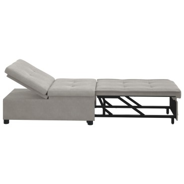 vidaXL Καναπές Κρεβάτι Ανοιχτό γκρι 194x67x82cm Μικροΐνες 1 τεμ. Γωνιακός