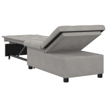 vidaXL Καναπές Κρεβάτι Ανοιχτό γκρι 194x67x82cm Μικροΐνες 1 τεμ. Γωνιακός