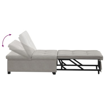vidaXL Καναπές Κρεβάτι Ανοιχτό γκρι 194x67x82cm Μικροΐνες 1 τεμ. Γωνιακός