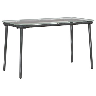 vidaXL Τραπέζι Κήπου Μαύρο 80x40x45cm συνθετικό ρατάν 1 τεμ.