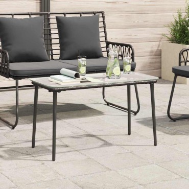 vidaXL Τραπέζι Κήπου Μαύρο 80x40x45cm συνθετικό ρατάν 1 τεμ.
