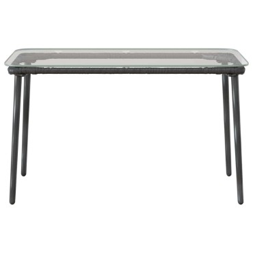 vidaXL Τραπέζι Κήπου Μαύρο 80x40x45cm συνθετικό ρατάν 1 τεμ.