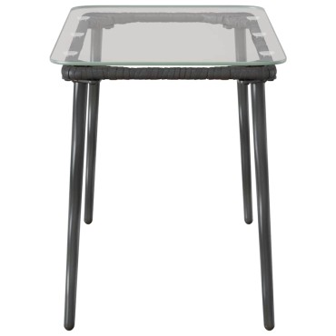 vidaXL Τραπέζι Κήπου Μαύρο 80x40x45cm συνθετικό ρατάν 1 τεμ.