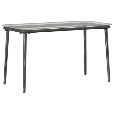 vidaXL Τραπέζι Κήπου Μαύρο 80x40x45cm συνθετικό ρατάν 1 τεμ.