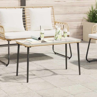vidaXL Τραπέζι Κήπου Φυσικό 80x40x45cm συνθετικό ρατάν 1 τεμ.