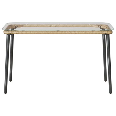 vidaXL Τραπέζι Κήπου Φυσικό 80x40x45cm συνθετικό ρατάν 1 τεμ.