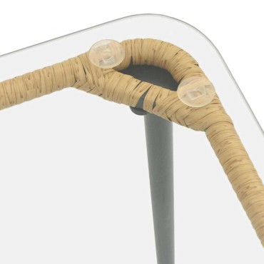 vidaXL Τραπέζι Κήπου Φυσικό 80x40x45cm συνθετικό ρατάν 1 τεμ.