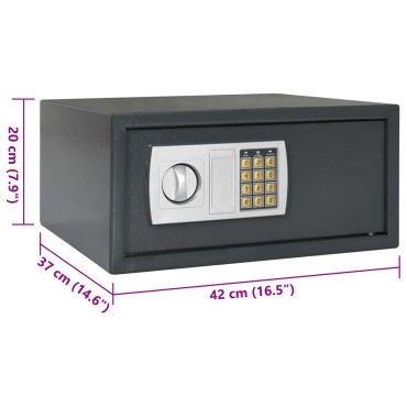 vidaXL Ψηφιακό Ασφαλές Σκούρο γκρι 42 x 37 x 20 εκ. Ατσάλι