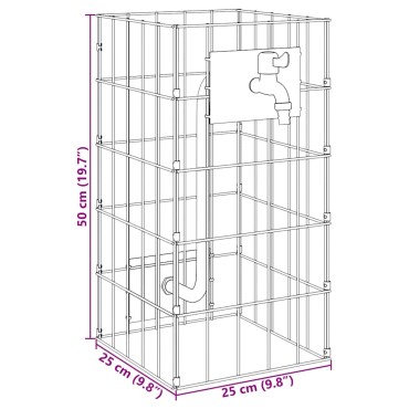vidaXL Βρύση Γκαμπιόν 4 τμχ. Ασημί 25 x 25 x 50 cm