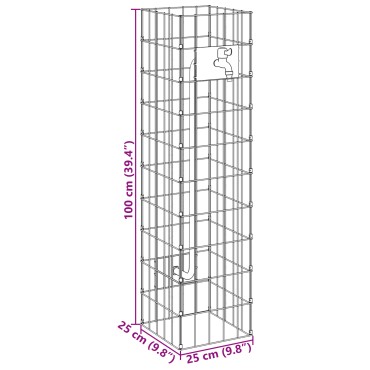 vidaXL Βρύση Γκαμπιόν Ασημί 25 x 25 x 100 cm Ανοξείδωτο ατσάλι