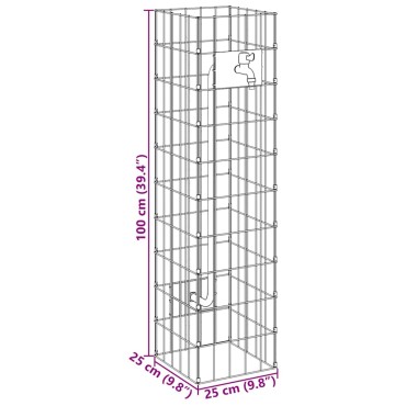 vidaXL Βρύση Γκαμπιόν Ασημί 25 x 25 x 100 cm Ανοξείδωτο ατσάλι