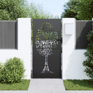 vidaXL Πύλη Κήπου 85 x 200 cm Ατσάλι με Επικάλυψη Πούδρας Κλειδώσιμο