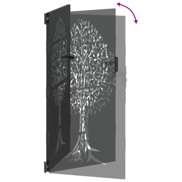 vidaXL Πύλη Κήπου 85 x 200 cm Ατσάλι με Επικάλυψη Πούδρας Κλειδώσιμο