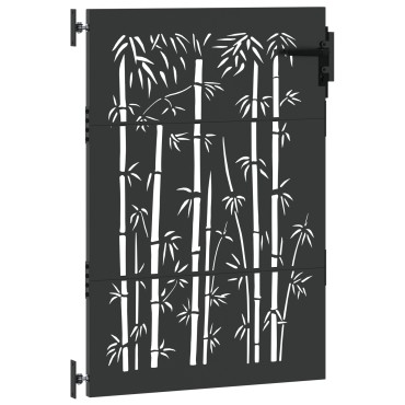 vidaXL Πύλη Κήπου Μαύρο 85 x 125 cm Ατσάλι με Επικάλυψη Πούδρας