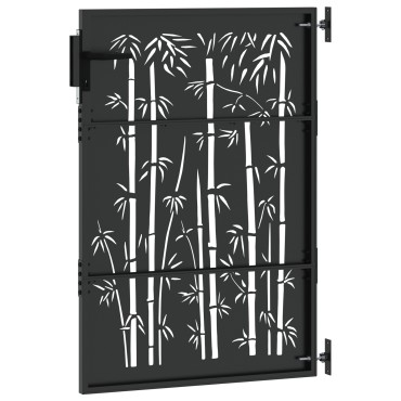 vidaXL Πύλη Κήπου Μαύρο 85 x 125 cm Ατσάλι με Επικάλυψη Πούδρας