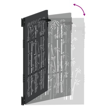 vidaXL Πύλη Κήπου Μαύρο 85 x 125 cm Ατσάλι με Επικάλυψη Πούδρας