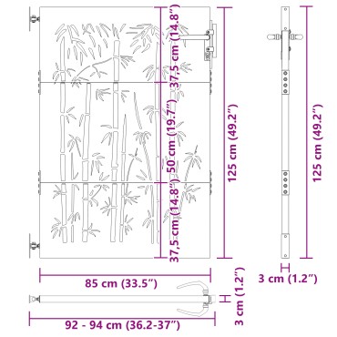 vidaXL Πύλη Κήπου Μαύρο 85 x 125 cm Ατσάλι με Επικάλυψη Πούδρας