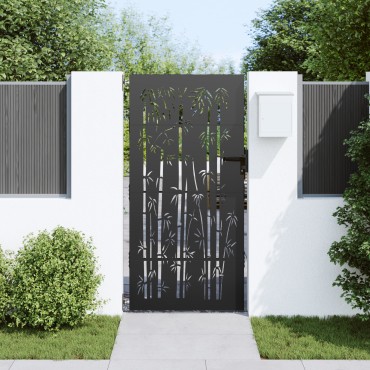 vidaXL Πύλη Κήπου Μαύρο 85 x 200 cm Ατσάλι με Επικάλυψη Πούδρας