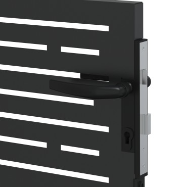 vidaXL Πύλη Κήπου Μαύρο 85 x 100 cm Ατσάλι με Επικάλυψη Πούδρας