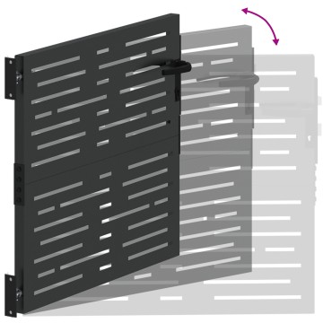 vidaXL Πύλη Κήπου Μαύρο 85 x 100 cm Ατσάλι με Επικάλυψη Πούδρας