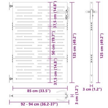 vidaXL Πύλη Κήπου 85 x 125 cm Ατσάλι με Επικάλυψη Πούδρας Κλειδώσιμο