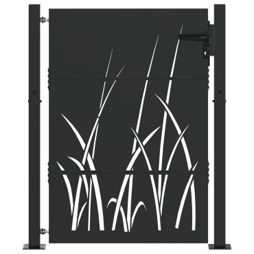 vidaXL Πύλη Κήπου Μαύρο 110 x 130 cm Ατσάλι με Επικάλυψη Πούδρας