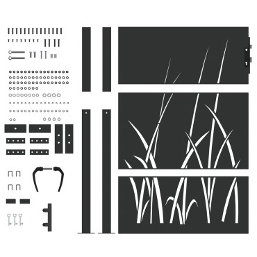 vidaXL Πύλη Κήπου 110 x 130 cm Ατσάλι με Επικάλυψη Πούδρας Κλειδώσιμο