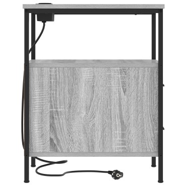 vidaXL Κομοδίνο Γκρίζο Σονομα 30x48x61cm Επεξεργασμένο Ξύλο 1 τεμ.