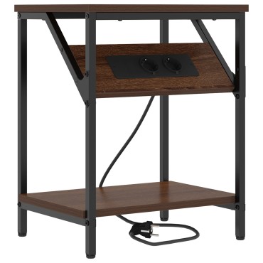 vidaXL Κομοδίνο Καφέ δρυς 38x30x48cm Επεξεργασμένο Ξύλο 1 τεμ.