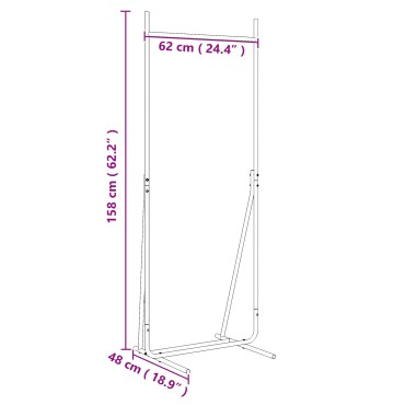 vidaXL Ράφι Ρούχων Μαύρο 62 x 48 x 158 εκ. Ατσάλι