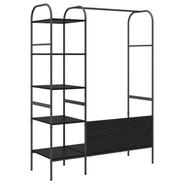 vidaXL Ράφι Ρούχων Μαύρο 120 x 44 x 160 εκ Επεξεργασμένο Ξύλο