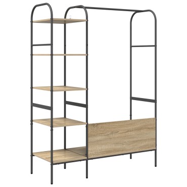vidaXL Ράφι Ρούχων Καφέ Ξύλο Δρυός 120 x 44 x 160 εκ