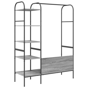 vidaXL Ράφι Ρούχων Γκρι 120 x 44 x 160 εκ Επεξεργασμένο Ξύλο